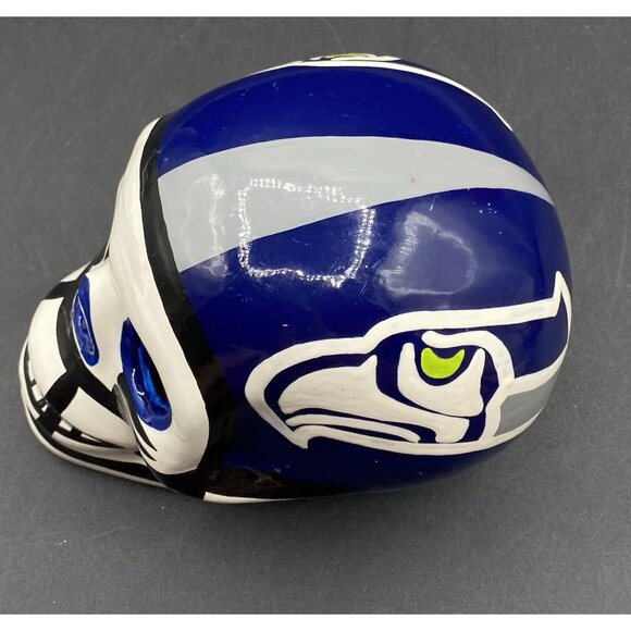 Ceramic Skull Dia de los Muertos Football Helmet Seattle Seahawks Style - Picture 9 of 10